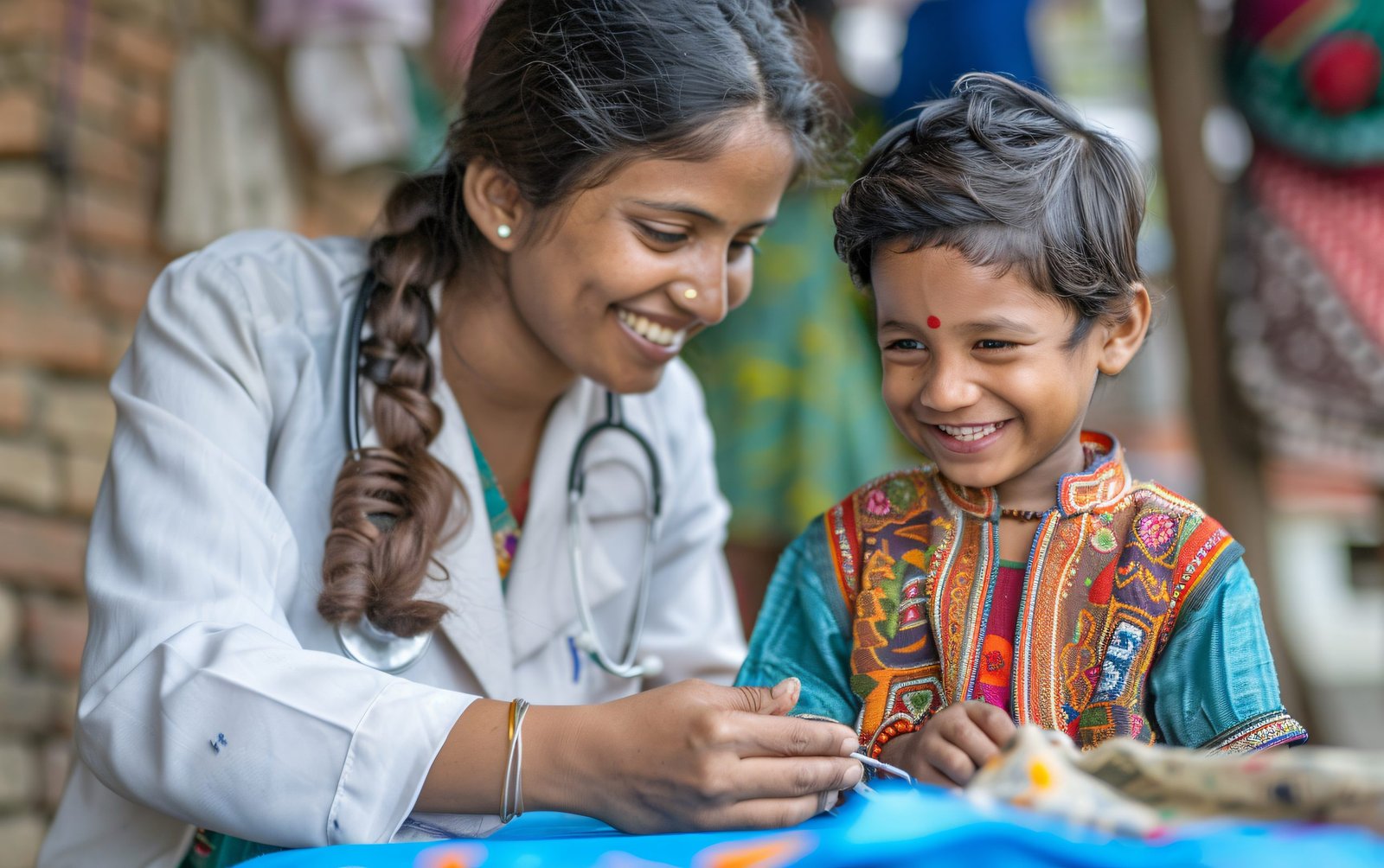 Home portrait woman working healthcare system as pediatrician